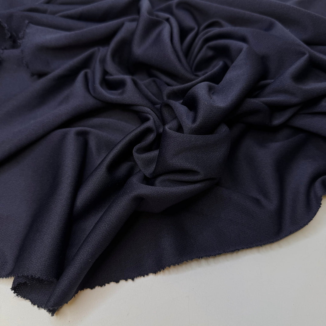 Jersey Polyester Blend Knit - Navy - 54M Roll - True Deadstock fabric Fabric by private - Sustainable Textile | FABCYCLE