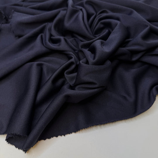 Jersey Polyester Blend Knit - Navy - 54M Roll - True Deadstock fabric Fabric by private - Sustainable Textile | FABCYCLE