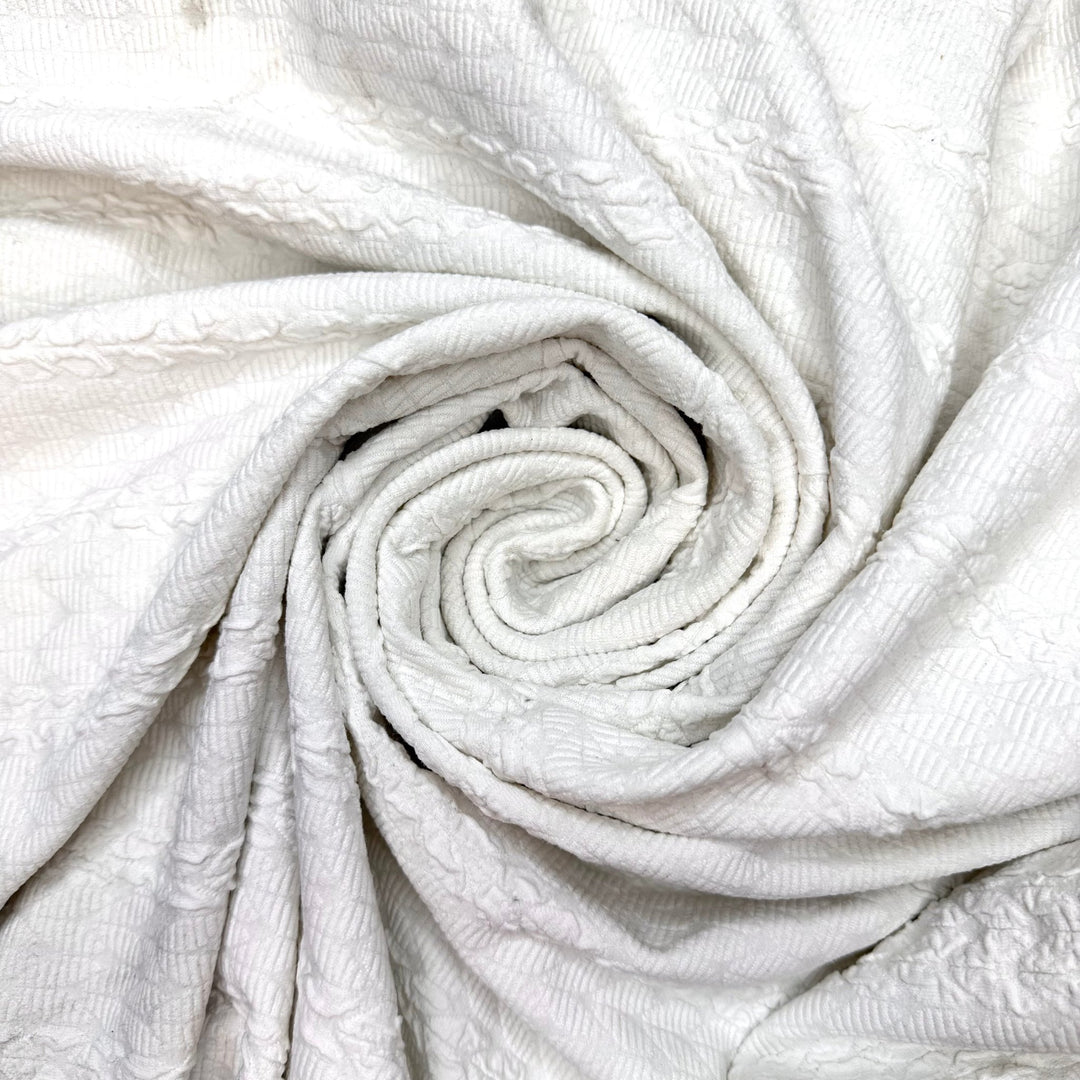 Jersey Says Yes - Double Cloth Knit Polyester Blend - White - 0.85M Bundle - True Deadstock fabric Fabric by private - Sustainable Textile | FABCYCLE