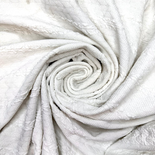 Jersey Says Yes - Double Cloth Knit Polyester Blend - White - 0.85M Bundle - True Deadstock fabric Fabric by private - Sustainable Textile | FABCYCLE