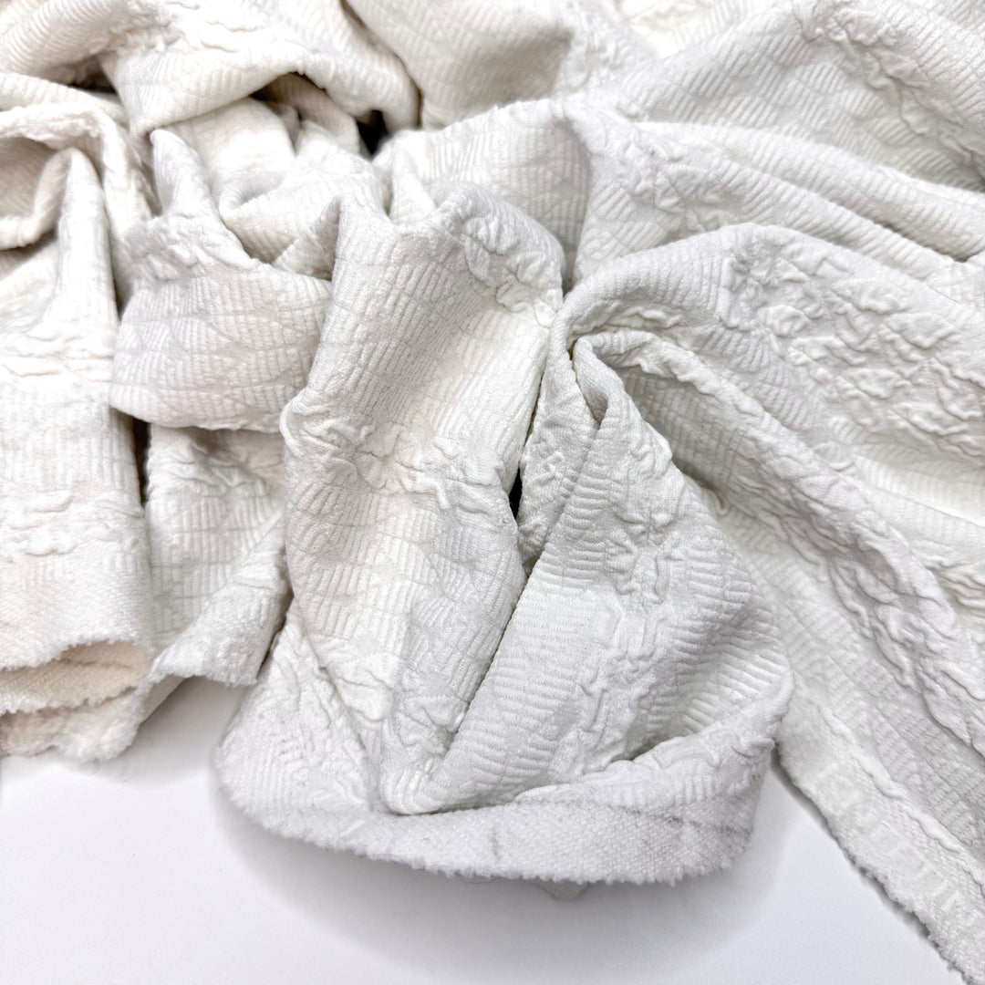 Jersey Says Yes - Double Cloth Knit Polyester Blend - White - 0.85M Bundle - True Deadstock fabric Fabric by private - Sustainable Textile | FABCYCLE