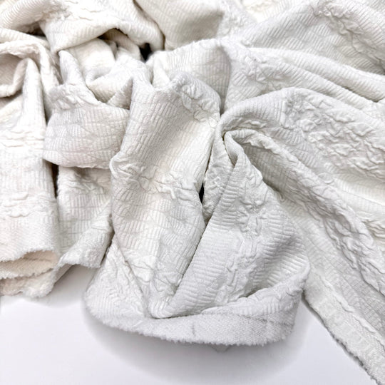Jersey Says Yes - Double Cloth Knit Polyester Blend - White - 0.85M Bundle - True Deadstock fabric Fabric by private - Sustainable Textile | FABCYCLE