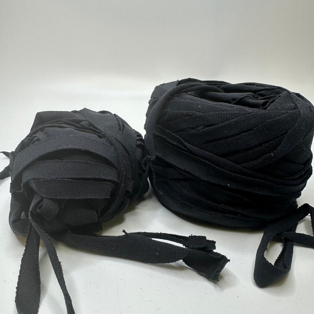 Jersey Stretch Yarn - Black - Individual - True Deadstock supplies Fabric by private - Sustainable Textile | FABCYCLE