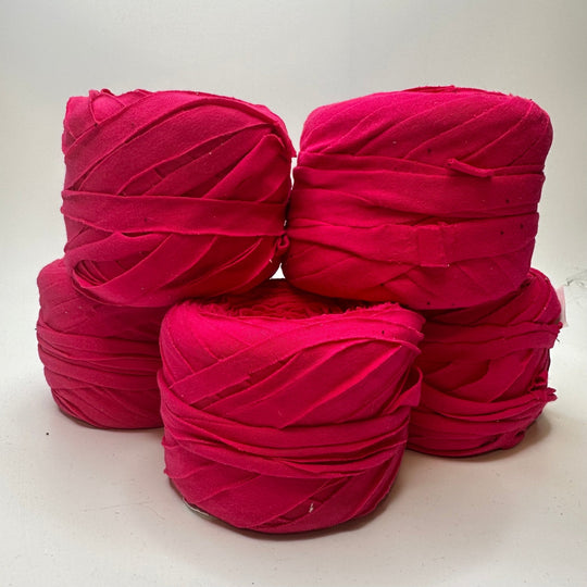Jersey Stretch Yarn - Bright Pink - 5 Pack - True Deadstock supplies Fabric by private - Sustainable Textile | FABCYCLE