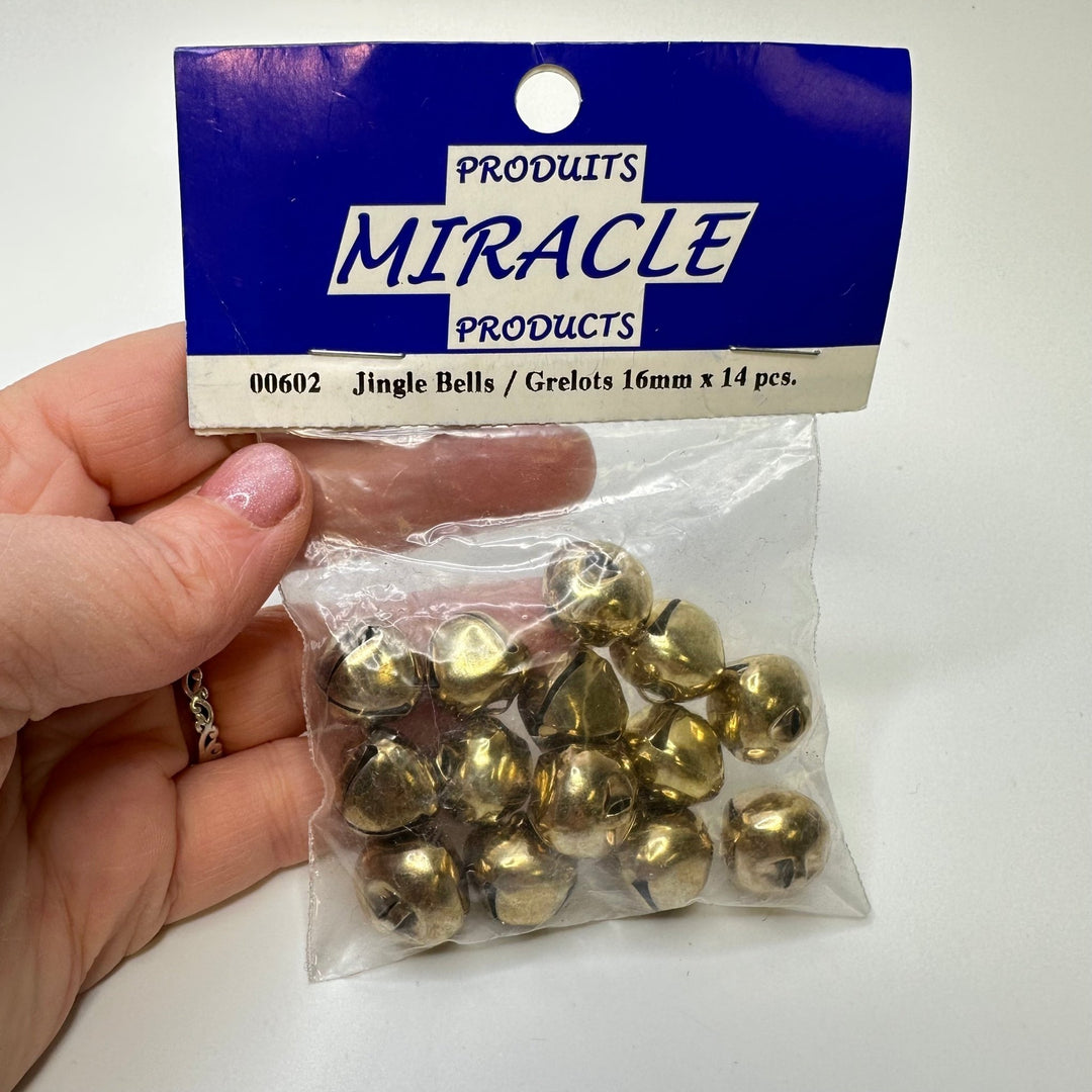 Jingle Bells - Shank Button - 15MM Metal - Gold - 14 Pack - True Deadstock supplies Fabric by private - Sustainable Textile | FABCYCLE