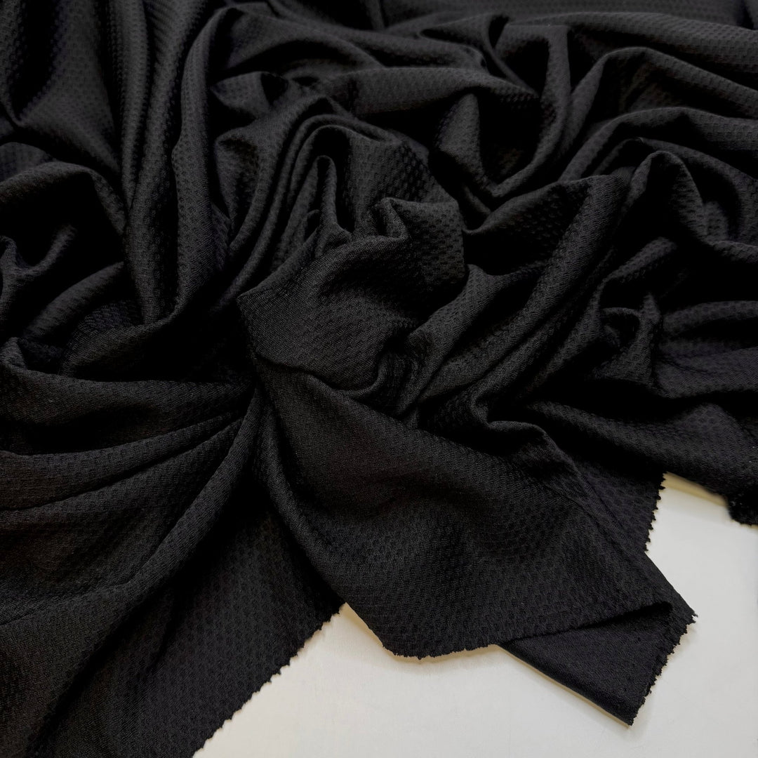 Jitterbug - Polyester Blend Knit - Black - 2.5M Bundle - True Deadstock fabric Fabric by private - Sustainable Textile | FABCYCLE
