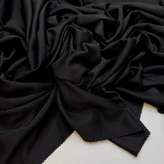 Jitterbug - Polyester Blend Knit - Black - 2.5M Bundle - True Deadstock fabric Fabric by private - Sustainable Textile | FABCYCLE