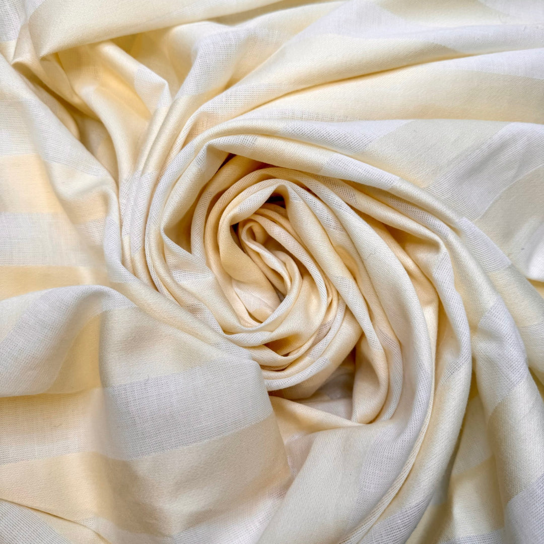Jogging - Cotton Woven - Cream Stripes - 2M Bundle - True Deadstock fabric Fabric by private - Sustainable Textile | FABCYCLE