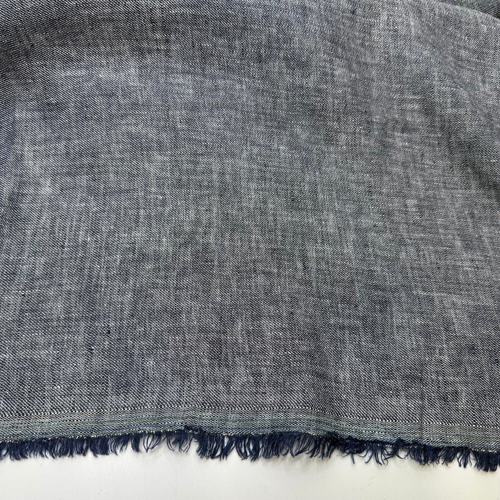 Joy For Me - Poplin Linen/Hemp Woven - Navy/White - Bundles - True Deadstock fabric Fabric by private - Sustainable Textile | FABCYCLE