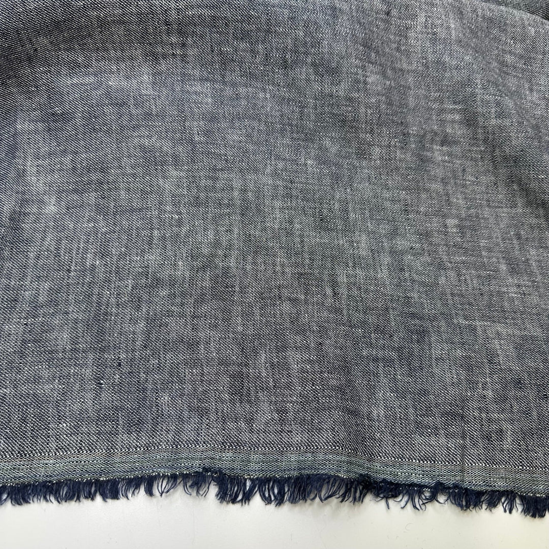 Joy For Me - Poplin Linen/Hemp Woven - Navy/White - Bundles - True Deadstock fabric Fabric by private - Sustainable Textile | FABCYCLE