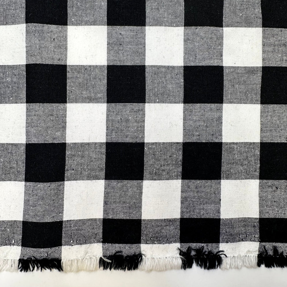 Joy Of Laying In Bed - Cotton Woven - Black/White Plaid - Bundles - True Deadstock fabric Fabric by private - Sustainable Textile | FABCYCLE