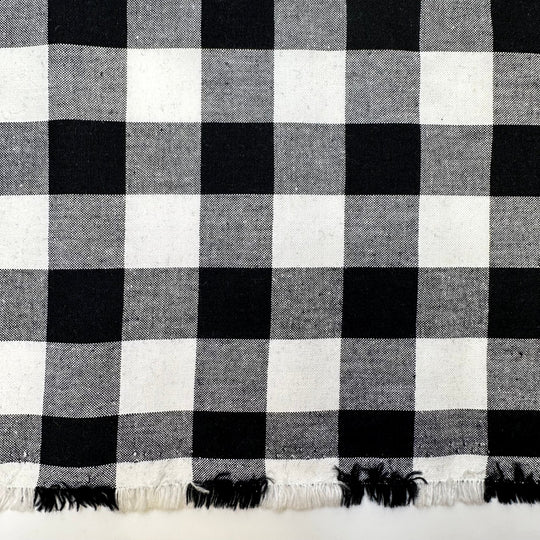 Joy Of Laying In Bed - Cotton Woven - Black/White Plaid - Bundles - True Deadstock fabric Fabric by private - Sustainable Textile | FABCYCLE