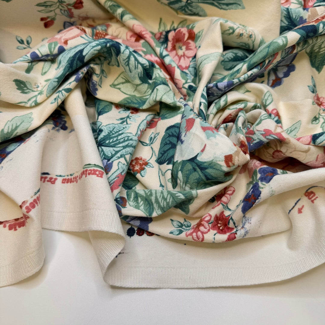 Julmust - Fire Retardent Twill Weave Cotton Woven - Cream Multi Floral - 1.7M Bundle - True Deadstock fabric Fabric by private - Sustainable Textile | FABCYCLE