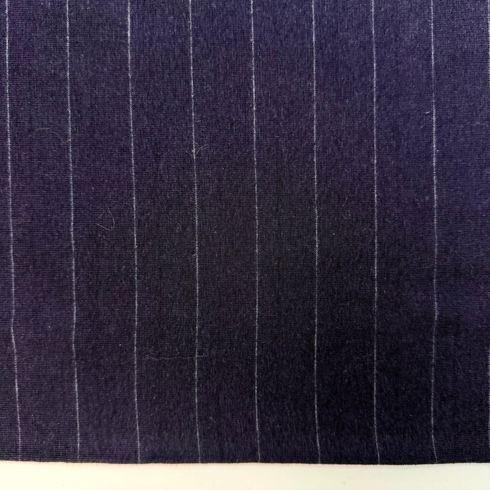Jumping In The Lake - Tubular Rib Knit Cotton/Spandex Knit - Grey/Navy Pinstripe - 1.25M Bundle - True Deadstock fabric Fabric by private - Sustainable Textile | FABCYCLE