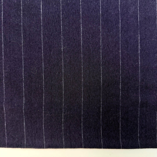 Jumping In The Lake - Tubular Rib Knit Cotton/Spandex Knit - Grey/Navy Pinstripe - 1.25M Bundle - True Deadstock fabric Fabric by private - Sustainable Textile | FABCYCLE