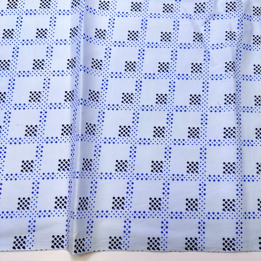 Jumping In The Pool - Cotton Blend Woven - Light Blue Multi Geometric - Bundles - True Deadstock fabric Fabric by private - Sustainable Textile | FABCYCLE