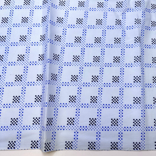 Jumping In The Pool - Cotton Blend Woven - Light Blue Multi Geometric - Bundles - True Deadstock fabric Fabric by private - Sustainable Textile | FABCYCLE