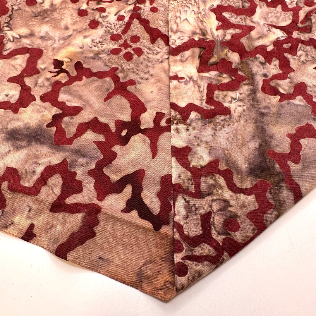 Jumping Into A Pile Of Leaves - Batik Cotton Woven - Burgundy/Brown Floral - 1.6M Bundle - True Deadstock fabric Fabric by private - Sustainable Textile | FABCYCLE