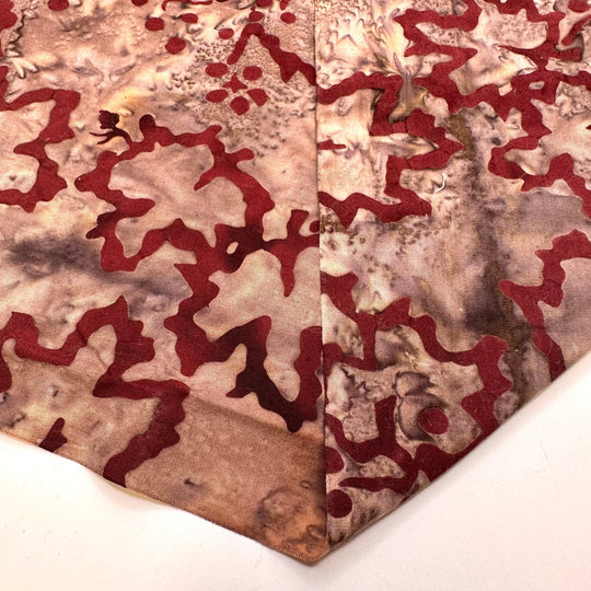 Jumping Into A Pile Of Leaves - Batik Cotton Woven - Burgundy/Brown Floral - 1.6M Bundle - True Deadstock fabric Fabric by private - Sustainable Textile | FABCYCLE