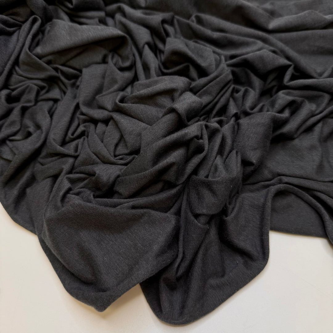 Just Dance - Jersey Bamboo Blend Knit - Dark Grey - 1.4M Bundle - True Deadstock fabric Fabric by private - Sustainable Textile | FABCYCLE