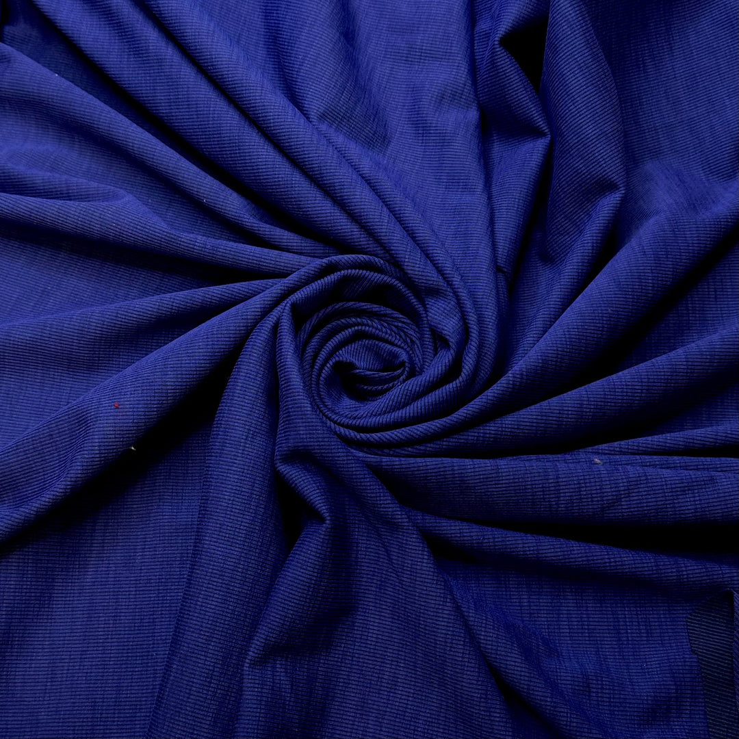 Just Out For A Jog - Rib Knit Poly/Cotton Knit - Blue/Navy Heathered - 2.5M Bundle - True Deadstock fabric Fabric by private - Sustainable Textile | FABCYCLE
