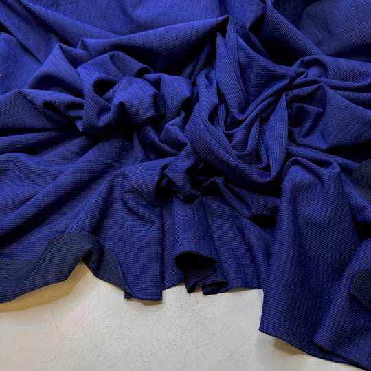 Just Out For A Jog - Rib Knit Poly/Cotton Knit - Blue/Navy Heathered - 2.5M Bundle - True Deadstock fabric Fabric by private - Sustainable Textile | FABCYCLE