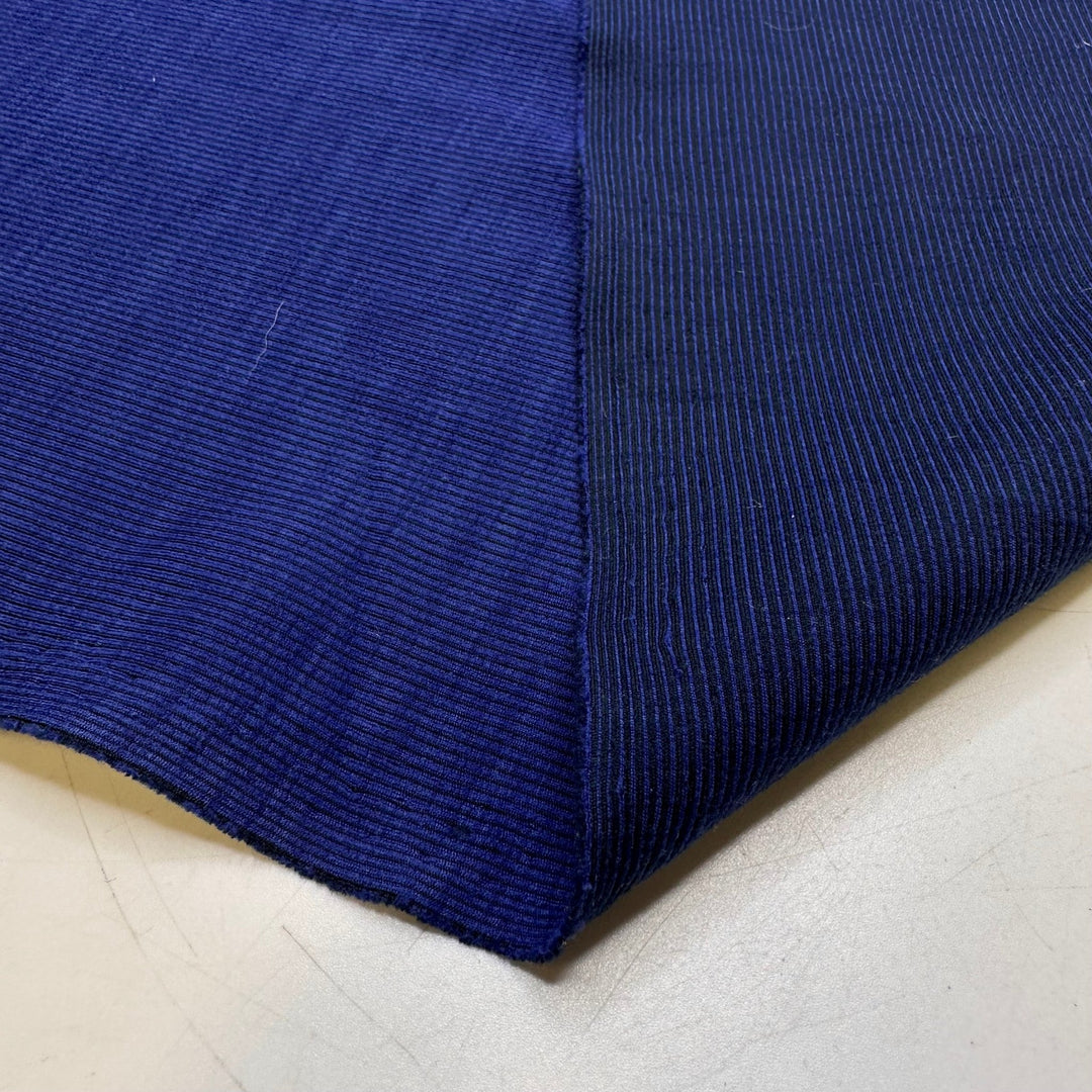 Just Out For A Jog - Rib Knit Poly/Cotton Knit - Blue/Navy Heathered - 2.5M Bundle - True Deadstock fabric Fabric by private - Sustainable Textile | FABCYCLE
