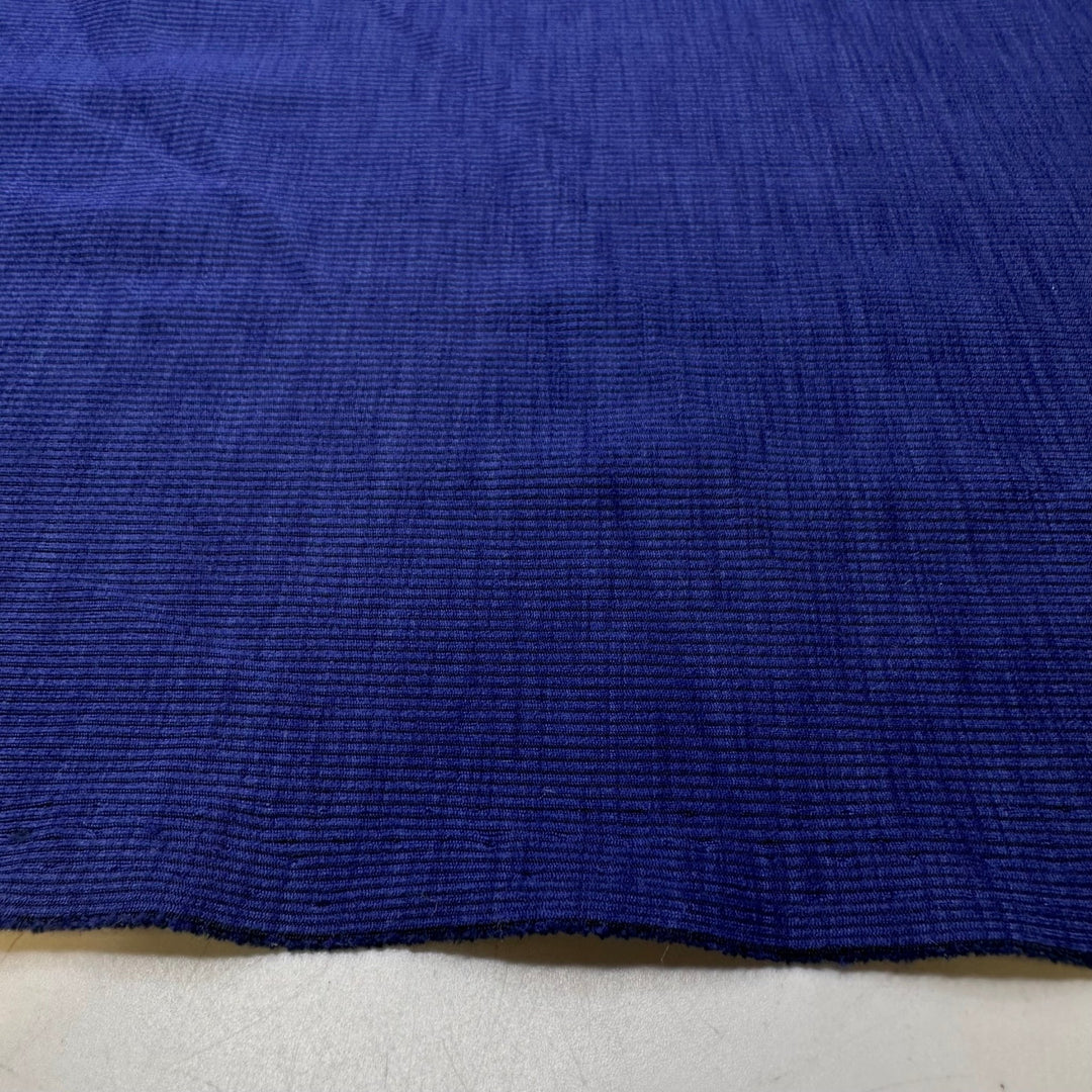 Just Out For A Jog - Rib Knit Poly/Cotton Knit - Blue/Navy Heathered - 2.5M Bundle - True Deadstock fabric Fabric by private - Sustainable Textile | FABCYCLE