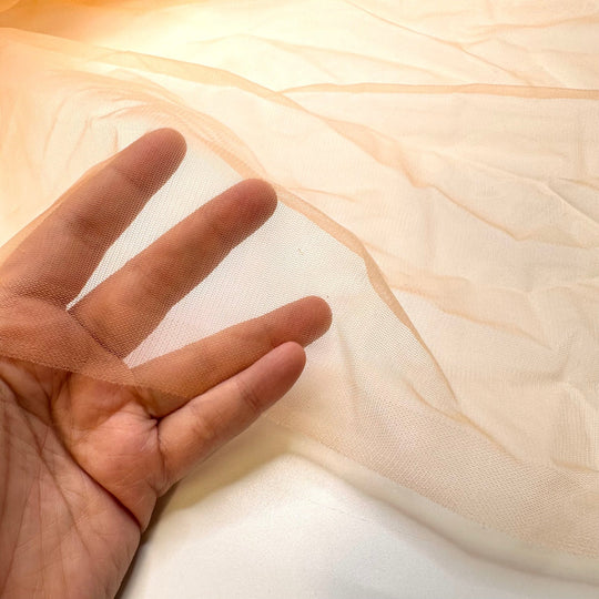 Just Peachy - Tulle Poly Woven - Peach - 3M Bundle - True Deadstock fabric Fabric by private - Sustainable Textile | FABCYCLE