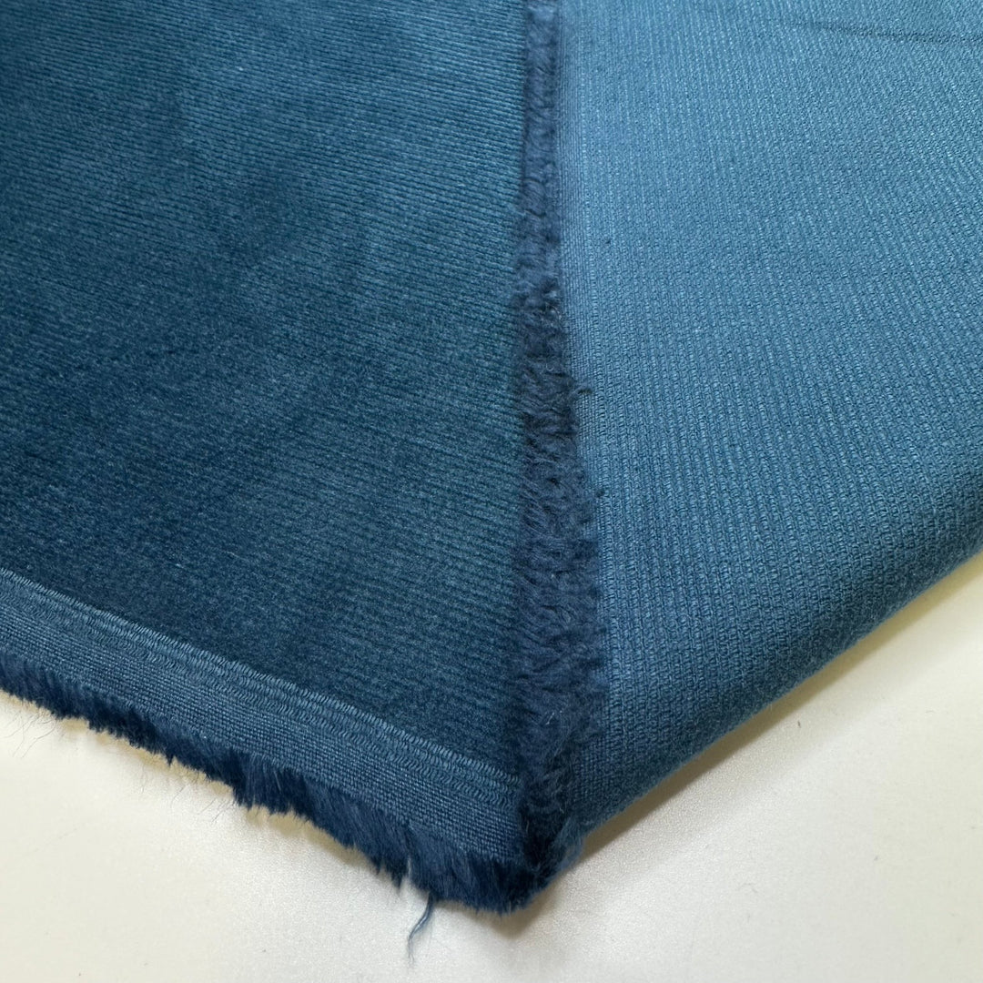 Just To Look At It - Corduroy Cotton Woven - Dark Teal Blue - 1M Bundle - True Deadstock fabric Fabric by private - Sustainable Textile | FABCYCLE