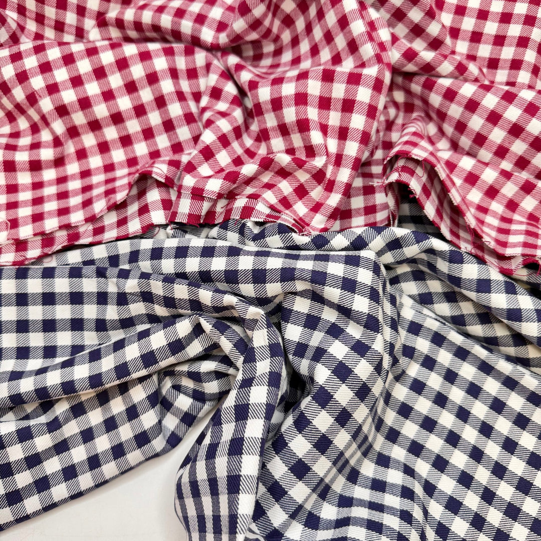 Just What I Need - Cotton Woven - Navy/Red Plaid - 2 Pack - True Deadstock fabric Fabric by private - Sustainable Textile | FABCYCLE
