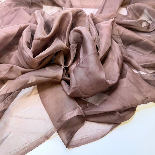 Keeping My Stash Moth Free - Chiffon Poly Woven - Brown - Bundles - True Deadstock fabric Fabric by private - Sustainable Textile | FABCYCLE