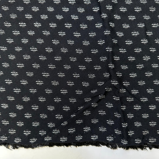 Keeping Tally - Crepe Rayon Woven - Black/White Geometric - 4M Bundle - True Deadstock fabric Fabric by private - Sustainable Textile | FABCYCLE