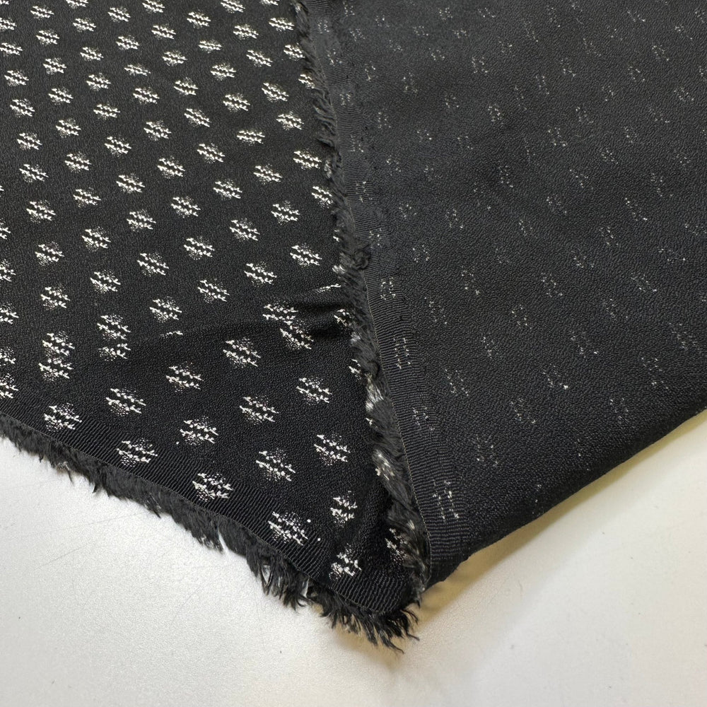 Keeping Tally - Crepe Rayon Woven - Black/White Geometric - 4M Bundle - True Deadstock fabric Fabric by private - Sustainable Textile | FABCYCLE