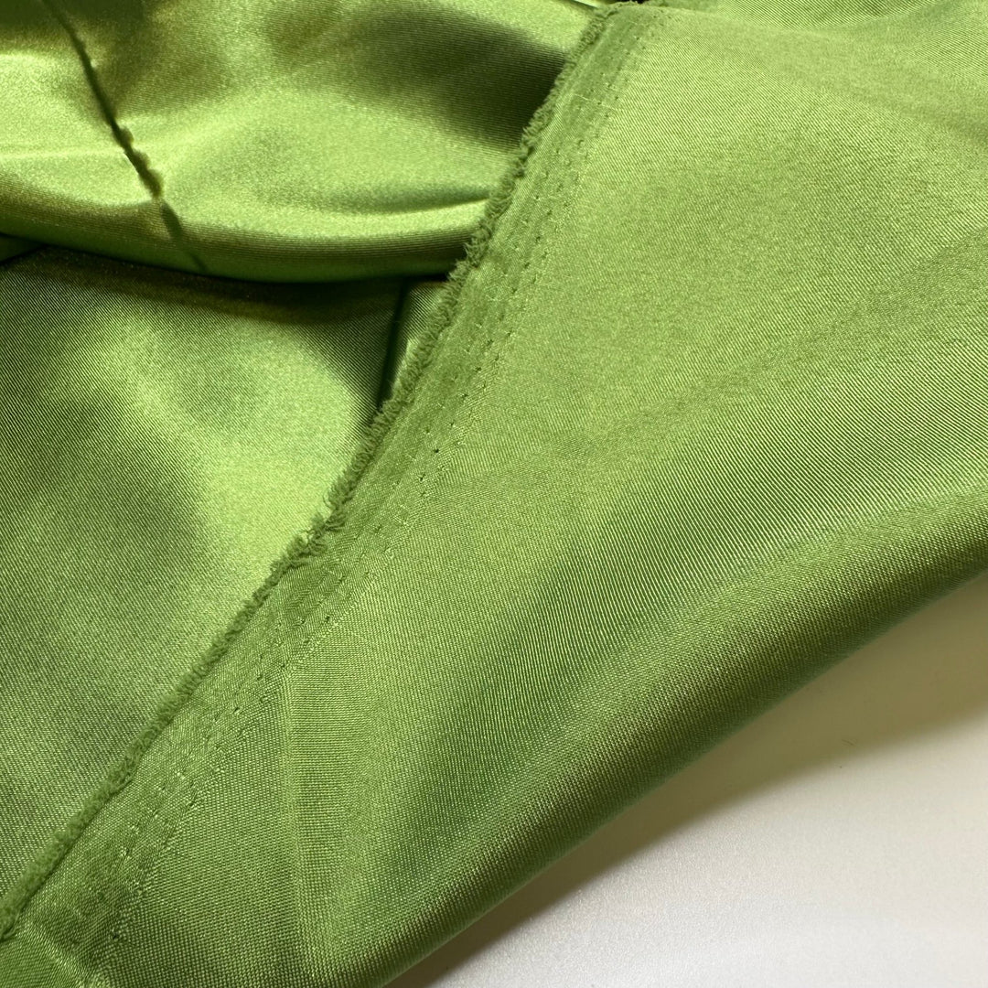 Key Lime Pie - Satin Polyester Blend Woven - Light Green - 1M Bundle - True Deadstock fabric Fabric by private - Sustainable Textile | FABCYCLE