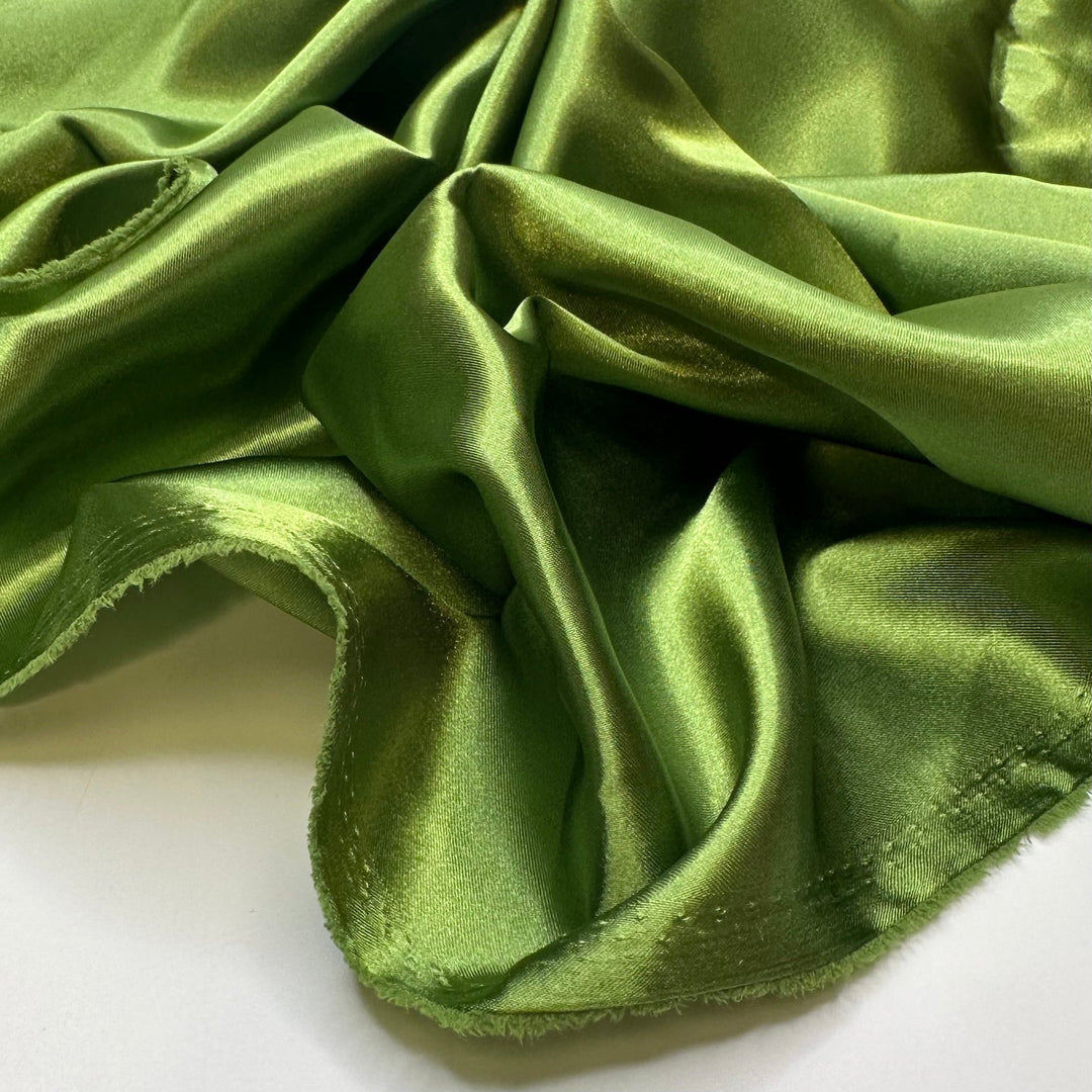 Key Lime Pie - Satin Polyester Blend Woven - Light Green - 1M Bundle - True Deadstock fabric Fabric by private - Sustainable Textile | FABCYCLE