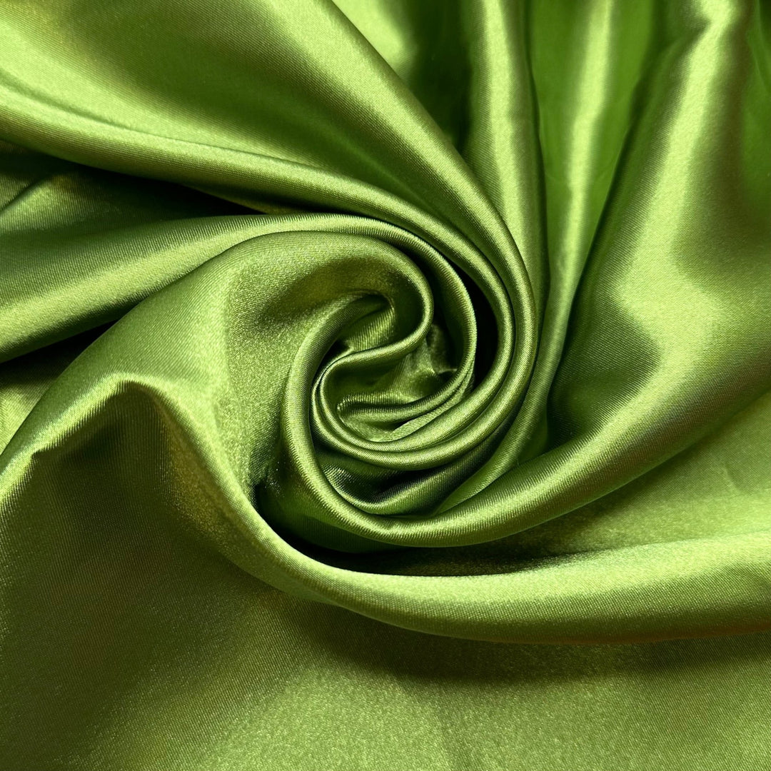 Key Lime Pie - Satin Polyester Blend Woven - Light Green - 1M Bundle - True Deadstock fabric Fabric by private - Sustainable Textile | FABCYCLE