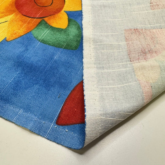 Kids Room - Basket Weave Cotton Woven - Blue Multi Geometric - 1.55M Bundle - True Deadstock fabric Fabric by private - Sustainable Textile | FABCYCLE