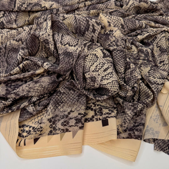 Kintssssssssss - Mesh Poly/Spandex Knit - Beige/Grey Animal Print - 3.5M Bundle - True Deadstock fabric Fabric by private - Sustainable Textile | FABCYCLE