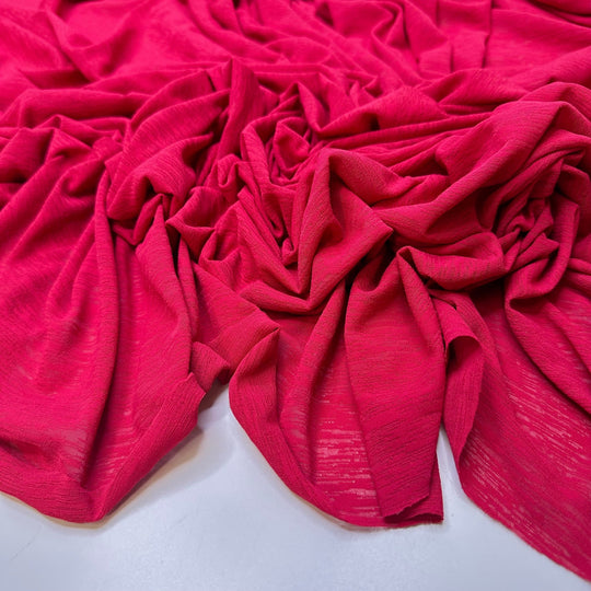 Kiss On The Cheek - Polyester Blend Knit - Dark Pink - Bundles - True Deadstock fabric Fabric by private - Sustainable Textile | FABCYCLE