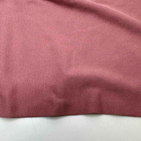Kisses - Tubular Rib Knit Organic Cotton/Spandex Knit - Dusty Rose Pink - 2.7M Bundle - True Deadstock fabric Fabric by private - Sustainable Textile | FABCYCLE