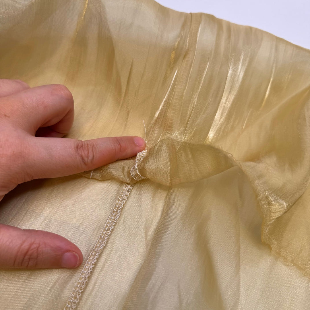Kitchen Full Of Nostalgic Smells - Polyester Blend Woven - Gold - 2M Bundle - True Deadstock fabric Fabric by private - Sustainable Textile | FABCYCLE