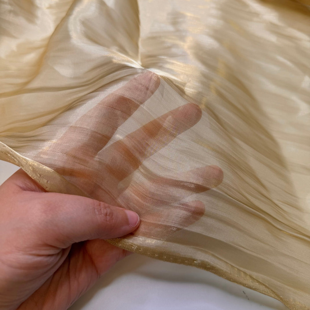 Kitchen Full Of Nostalgic Smells - Polyester Blend Woven - Gold - 2M Bundle - True Deadstock fabric Fabric by private - Sustainable Textile | FABCYCLE
