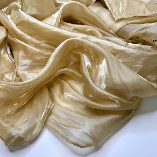 Kitchen Full Of Nostalgic Smells - Polyester Blend Woven - Gold - 2M Bundle - True Deadstock fabric Fabric by private - Sustainable Textile | FABCYCLE