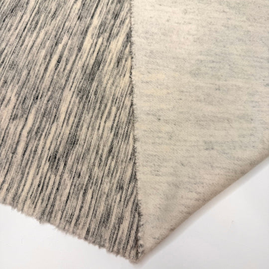 Knit Hacks - Jersey Fleece Organic Cotton/Poly Knit - Cream/Grey Abstract - 1M Bundle - True Deadstock fabric Fabric by private - Sustainable Textile | FABCYCLE