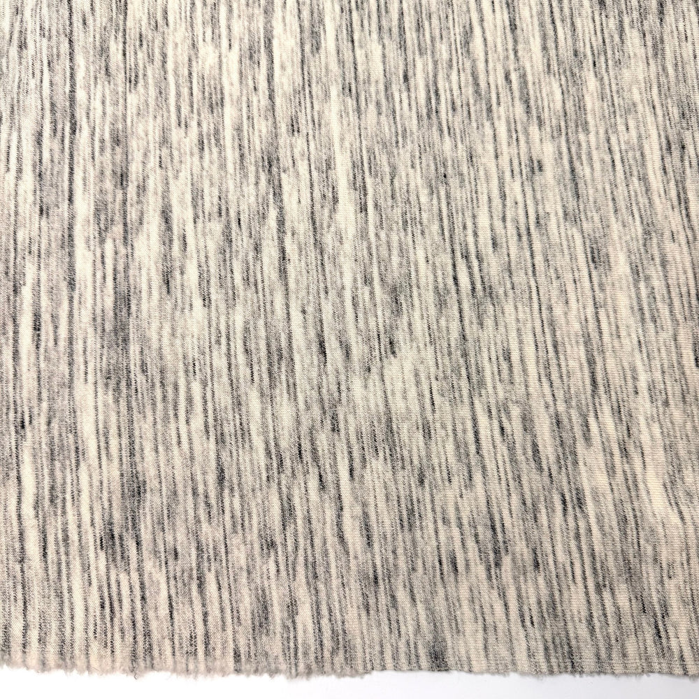 Knit Hacks - Jersey Fleece Organic Cotton/Poly Knit - Cream/Grey Abstract - 1M Bundle - True Deadstock fabric Fabric by private - Sustainable Textile | FABCYCLE