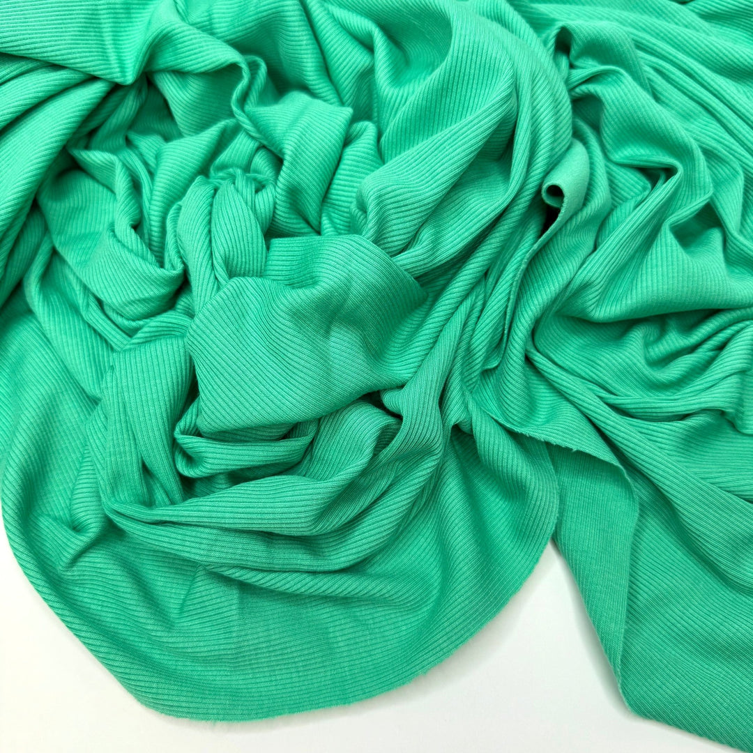 Knit Shopping Spree - Rib Knit Cotton Blend Knit - Light Green - 3.2M Bundle - True Deadstock fabric Fabric by private - Sustainable Textile | FABCYCLE