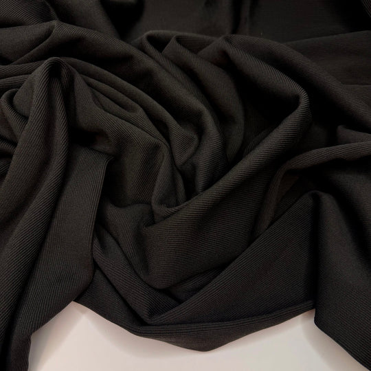 Knits All Around - Tubular Rib Knit Polyester Blend Knit - Dark Grey - 1.15M Bundle - True Deadstock fabric Fabric by private - Sustainable Textile | FABCYCLE