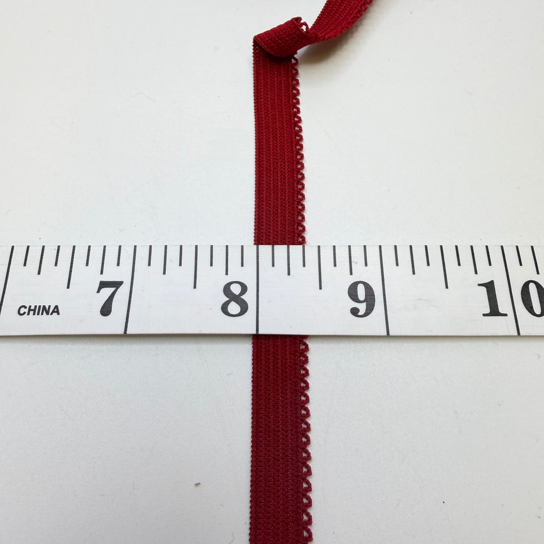 ⅜" Knitted Elastic - Dark Red - 1.5M Bundle - True Deadstock supplies Fabric by private - Sustainable Textile | FABCYCLE