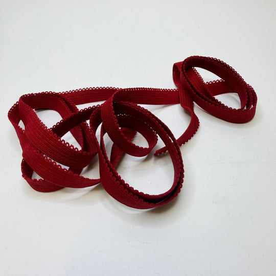 ⅜" Knitted Elastic - Dark Red - 1.5M Bundle - True Deadstock supplies Fabric by private - Sustainable Textile | FABCYCLE